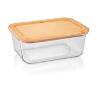 Tescoma 900847 Contenitore vetro + coperchio bambù, rettangolare 1,8 l