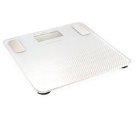 Tescoma - 903700, Lagoon, Bilancia Digitale Pesapersone, Massa Magra e Grassa, Fino a 180 kg, Vetro Temperato, Bianca