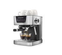 Tescoma 909010 Macchina da caffè espresso manuale 19 bar, con lancia vapore, braccio a doppia uscita, piano scaldatazze, linea President