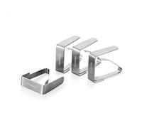 Tescoma 420812 Clip Fermatovaglia 4 Pezzi, Acciaio Inossidabile, Grigio, 4,5 x 7 cm, linea Presto