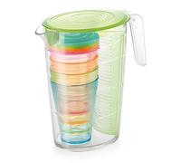 Tescoma Mydrink Caraffa 4 Bicchieri con Coperchio, Verde, 23 x 13 x 23,2 cm