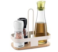 Tescoma 900824 Porta Condimenti da Tavola, Legno e Metallo, Cestino per Condimenti, linea Online 22x12x22 cm (vuoto, senza macinapepe, macinasale e bottiglia d'olio)