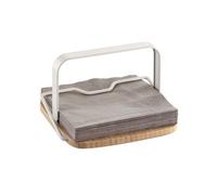 Tescoma 900823 Online, Portatovaglioli da Tavola, Legno e Metallo, con Ferma Tovaglioli, 19.5X19Cm