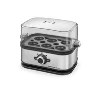 Tescoma 909100 Cuociuova elettrico per 6 uova, 3 programmi di cottura, acciaio inossidabile, linea President