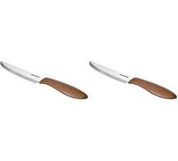 Tescoma Presto Coltello Tavola, 6 Pezzi, Acciaio Inossidabile, Marrone, 12 cm (Confezione da 2)