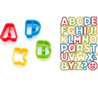 Tescoma 630925 Tagliabiscotti Alfabeto, formine per biscotti lettere, 34 Pezzi, Multicolore, linea Delícia Kids