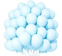Teselife 100 Pezzi Palloncini Blu Pastello Macaron Latex 12 Pollici, per Compleanno, Matrimonio, Diploma, Capodanno, Natale, Decorazione Feste ed Eventi Festivi