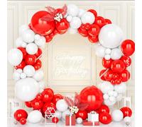Teselife Arco Palloncini Bianco e Rosso, 119Pezzi Kit Ghirlanda Palloncino Rosso Bianco Opaco Ragazzo Uomini Ragazza Donne Baby Shower Compleanno Matrimonio Valentino Fidanzamento Laurea Proposta Deco