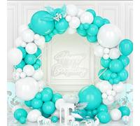 Teselife Arco Palloncini Blu e Bianco, 119Pezzi Kit Ghirlanda Palloncino Teal Blu Bianco Turchese Opaco Ragazzo Uomini Ragazza Donne Baby Shower Compleanno Matrimonio Valentino Laurea Deco
