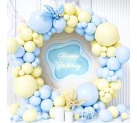 Teselife Arco Palloncini Blu e Giallo, 119Pezzi Kit Ghirlanda Palloncino Blu Giallo Pastello Macaron Ragazzo Uomini Bambino Baby Shower Compleanno Matrimonio Valentino Fidanzamento Decora Tema Orso