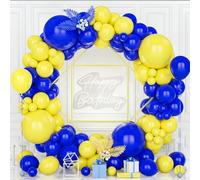 Teselife Arco Palloncini Blu e Giallo, 119Pezzi Kit Ghirlanda Palloncino Blu Scuro Giallo Opaco Ragazzo Uomini Ragazza Donne Baby Shower Compleanno Matrimonio Valentino Fidanzamento Proposta Decora