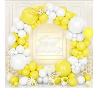 Teselife Arco Palloncini Giallo e Bianco, 119Pezzi Kit Ghirlanda Palloncino Giallo Bianco Opaco Ragazzo Uomini Ragazza Donne Baby Shower Compleanno Matrimonio Valentino Fidanzamento Laurea Proposta
