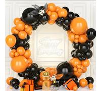 Teselife Arco Palloncini Nero e Arancia, 119Pezzi Kit Ghirlanda Palloncino Arancia Nero Opaco Ragazzo Uomini Donne Baby Shower Compleanno Matrimonio Valentino Fidanzamento Halloween Proposta Deco