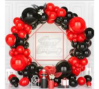 Teselife Arco Palloncini Nero e Rosso, 119Pezzi Kit Ghirlanda Palloncino Rosso Nero Opaco Ragazzo Uomini Ragazza Donne Baby Shower Compleanno Matrimonio Valentino Fidanzamento Laurea Proposta Deco