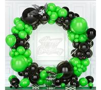 Teselife Arco Palloncini Nero e Verde, 119Pezzi Kit Ghirlanda Palloncino Verde Nero Opaco Ragazzo Uomini Ragazza Donne Compleanno Matrimonio Fidanzamento Laurea Proposta Tema Calcio Giungla Deco