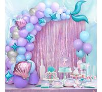 Teselife Ghirlanda di Palloncini a Coda Sirena Viola Blu, 89 pz Metallico Sirena Ghirlanda Palloncino Lattice Kit Arco per Compleanno Baby Shower Nozze Decorazione Feste Sotto Il Mare Tenda in Lamina