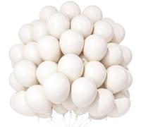 Teselife Palloncini Bianchi Sabbia, 100 Pezzi 12 Pollici Palloncini Bianchi Sabbia Opachi, Palloncini Bianchi per Feste Uomini Donne Compleanno Baby Shower Anniversario Matrimonio Fidanzamento Laurea