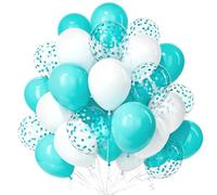 Teselife Palloncini Blu Bianco, 30Pezzi Opaco Blu Teal Turchese Confetti Palloncino Ragazzo Uomini Compleanno Anniversario Matrimonio Fidanzamento Addio Nubilato Laurea Tema Nautico Marino Deco