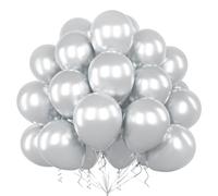 Teselife Palloncini Metallo Argento, 50Pezzi 12Pollici Argento Metallo Palloncino Arco Ghirlanda Donne Uomini Compleanno Proposta Matrimonio Anniversario Laurea Pensionamento Fidanzamento Decorazione