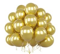 Teselife Palloncini Metallo Oro, 50Pezzi 12Pollici Oro Metallo Palloncino Arco Ghirlanda Donne Uomini Compleanno Proposta Matrimonio Anniversario Laurea Pensionamento Valentino Fidanzamento Decora