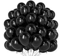 Teselife Palloncini Neri 100 Pezzi da 12 Pollici - Opachi per Feste di Compleanno, Anniversario, Matrimonio, Fidanzamento, Laurea, Pensionamento - Decorazioni per Ragazzi e Uomini
