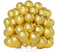 Teselife Palloncini Oro Metallizzato, 100Pcs 12 Pollici per Uomini Donne Compleanno Baby Shower Anniversario Laurea Decorazioni Natalizie per Feste Fidanzamento