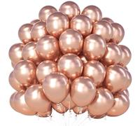Teselife Palloncini Oro Rosa Metallizzati - 100 Pezzi 12 Pollici Cromati per Compleanno, Baby Shower, Anniversario, Laurea, Decorazioni Festa Fidanzamento - Uomini e Donne