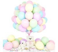 Teselife Palloncini Pastello, 50Pezzi 12Pollici Macaron Rosa Blu Verde Giallo Viola Arancia Palloncino Arco Ghirlanda Ragazza Ragazzo Arcobaleno Compleanno Matrimonio Anniversario Laurea Baby Shower
