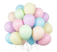 Teselife Palloncini Pastello, 50Pezzi 12Pollici Macaron Rosa Blu Verde Giallo Viola Arancia Palloncino Arco Ghirlanda Ragazza Ragazzo Arcobaleno Compleanno Matrimonio Anniversario Laurea Baby Shower