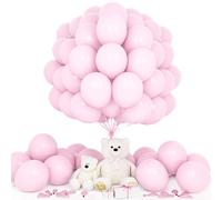 Teselife Palloncini Pastello Rosa, 50Pezzi 12Pollici Macaron Rosa Palloncino Arco Ghirland Ragazza Donne Bambino Rivelazione Genere Baby Shower Battesimo Compleanno Matrimonio Anniversario Deco