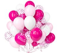 Teselife Palloncini Rosa Bianco, 30Pezzi Rosa Rossa Bianco Rosa Pastello Confetti Palloncino Ragazza Donne Compleanno Anniversario Matrimonio Mascherata Fidanzamento Tema Principessa Addio Nubilato