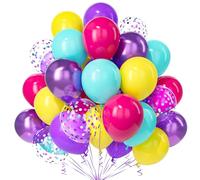 Teselife Palloncini Rosa Blu Viola, 30Pezzi Giallo Rosa Rossa Viola Teal Blu Confetti Palloncino Ragazza Ragazzo Compleanno Anniversario Matrimonio Mascherata Fidanzamento Tema Sirena Marino Decora