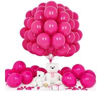 Teselife Palloncini Rosa Rossa, 50Pezzi 12Pollici Rosa Acceso Lattice Palloncino Arco Ghirlanda Kit Ragazza Donne Principessa Compleanno Proposta Matrimonio Anniversario Laurea Fidanzamento Deco