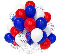 Teselife Palloncini Rosso Blu, 30Pezzi Bianco Blu Scuro Rossi Confetti Palloncino Ragazzi Uomini Compleanno Matrimonio Anniversario Addio Nubilato Mascherata Laurea Incoronazione Nazionale Decor
