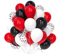 Teselife Palloncini Rosso Nero, 30Pezzi Bianco Neri Rossi Confetti Palloncino Ragazzi Uomini Compleanno Matrimonio Anniversario Addio Nubilato Mascherata Baby Shower Laurea Casino Decora