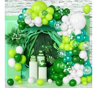 Teselife Palloncini Verdi Bianco, 123 pezzi Verde Lime Scuro Opaco Arco Palloncini Kit con Coriandoli Metallizzato Verdi per Ragazze Ragazzi Festa di Compleanno Matrimonio Baby Shower Battesimo Decor