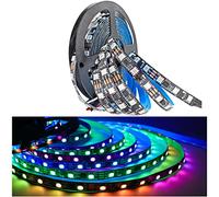 Tesfish 12V WS2811 Striscia LED, RGB Pixel Strip 5m 300 LEDs IP30 PCB Nero Pieno di Colori Indirizzabile Individualmente Nastri Intelligente Esterna 1 Controllo IC 3 LEDs Strisce