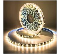 Tesfish Striscia LED 12V, Strisce 5M Bianco caldo 3000-3400K Scheda PCB Nera 5050 IP65 Impermeabile 300 LEDs Nastri per Camera da Letto, Decorazione Cucina