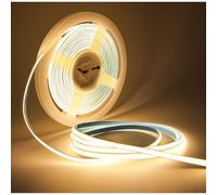Tesfish Striscia LED 24V, 5mm Ultra stretto, COB Nastri 5 Metri 400 LEDs/M Bianco Caldo 3000K Flessibile Super luminoso Strisce per Feste, Bancone, Scaffale, Decorazioni per la casa