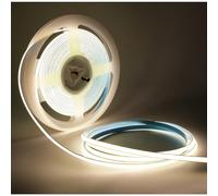 Tesfish Striscia LED 24V, 5mm Ultra stretto, COB Nastri 5 Metri 400 LEDs/M Bianco Naturale 4000K Flessibile Super luminoso Strisce per Feste, Bancone, Scaffale, Decorazioni per la casa