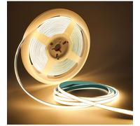 Tesfish Striscia LED 5V, 5mm Ultra stretto, COB Nastri LED 5 Metri 400 LEDs/M Bianco Caldo 3000K Flessibile Super luminoso Strisce per Feste, Bancone, Scaffale, Decorazioni per la casa
