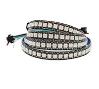 Tesfish Striscia LED WS2812B 5V, RGB Strisce Pixel 1M 144LEDs/M IP30 Flessibile Nero PCB Pieno di Colori Nastri Intelligente per Decorazione Pubblicitaria Progetti DIY