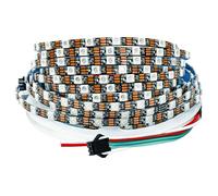Tesfish WS2812B Striscia LED 5V, 5mm Ultra Stretto Nero PCB RGB Strisce Pixel 5m 5050 300 LEDs IP30 Flessibile Pieno di Colori Nastri Intelligente per Decorazione Pubblicitaria Progetti DIY