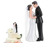 TESGADGETS Figura per Torta Nuziale Coppia di sposi in plastica - 11 cm Figure Color Carne con Sposa e Sposo - Classico Topper per Torta per Festa di Matrimonio e Cerimonia Nuziale