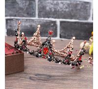 Tesia da corona di gioielli per capelli per donne Accessori per matrimoni da sposa rotonda rossi e nera rossi e nera