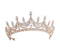 Tesia da corona di gioielli per capelli per donne colorate di cristallo di lusso color argento e corone Princess Princess Tiara Diadem Basca per le donne Beli capelli da sposa By (dimensioni: oro)
