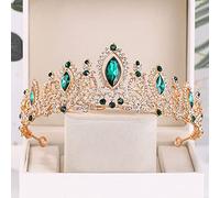 Tesia da corona di gioielli per capelli per donne CRIDULE VERDE CROPURA CONTONE BRIIARAS e corone Diadem Pageant Crown Bridal Hair Accessori per i capelli di Gagalu (colore: colore oro)