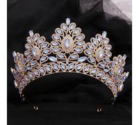Tesia da corona di gioielli per capelli per donne grandi terami e corone per la sposa delle fasce barocche baroche di re e regine corona caduta d'acqua goccia di rinestone disegni a bande per