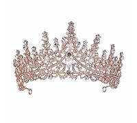 Tesia da corona di gioielli per capelli per donne in oro rosa sposa corona principessa copricapo di compleanno abbanello vintage per matrimoni gioielli donati da sposa regalo di gagalu (colore: oro