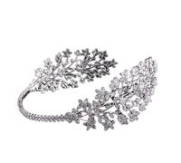 Tesia da corona di gioielli per capelli per donne in stile full zirconia cubica cristallo a fascia sposa copricapo diadem ladies coronate corona accessori per capelli, argento-silver